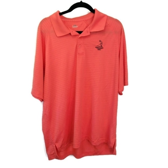 Under Armour Mens Pinehurst Coral Golf Polo Large - Picture 1 of 8